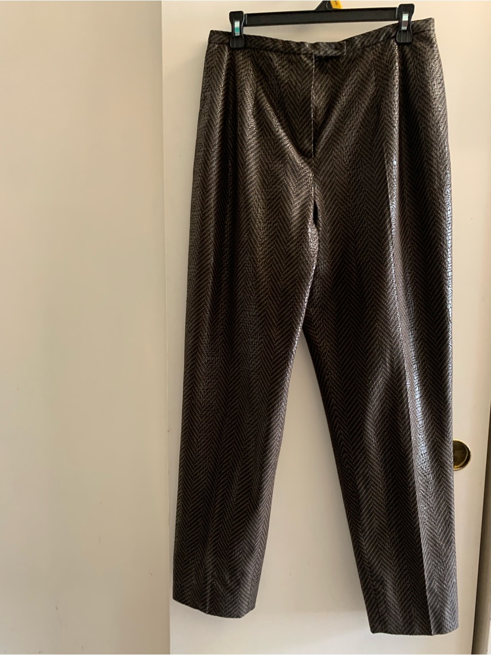 Harvé Benard Metallic Bronze Chevron Dress Pants Size 12